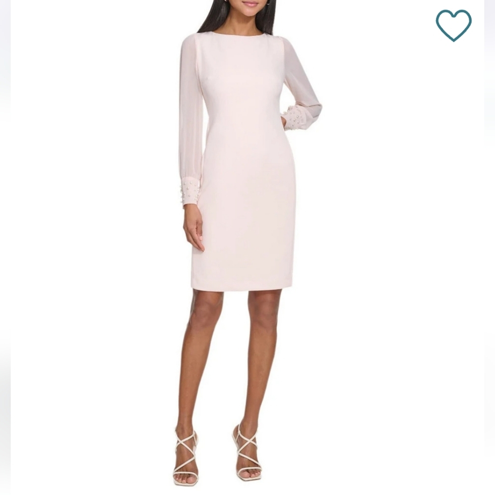 Karl Lagerfeld Light Pink/Peach Long Sleeve Dress